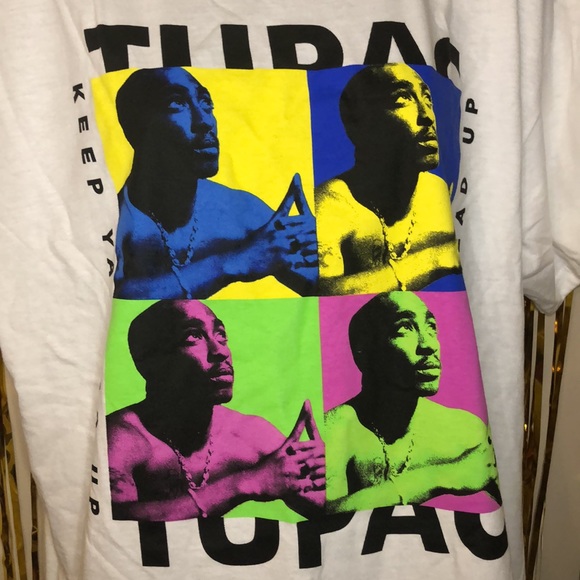 NWT Tupac Pop Art Graphic Tee - Picture 4 of 6